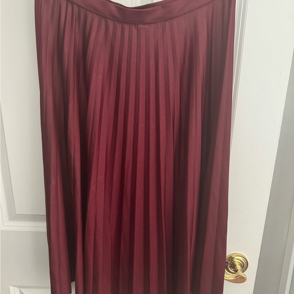 Maroon Wishlist pleated skirt tag says large, fits like a medium midi skirt - Picture 1 of 4